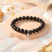 Godfather Gifts, Natural Stone Cross Bracelet from Goddaughter Godson D0010-Black