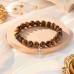 Godfather Gifts, Natural Stone Cross Bracelet from Goddaughter Godson D0010-Brown